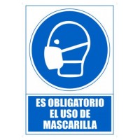SEÑAL "OBLIGATORIO EL USO DE MASCARILLAS " 210 X 297MM PVC AZUL ARCHIVO 2000 6173-11 AZ (Espera 4 dias) en Huesoi